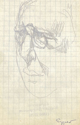 Езучевский Михаил Дмитриевич (1880-1928) - &laquo;Портрет К.С. Станиславского&raquo;. 1920-е гг. Бумага 