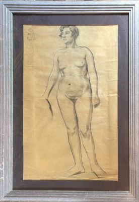 Уткин Пётр Саввич (1877-1934) - Натурщица. 1922 г. Бумага, карандаш,