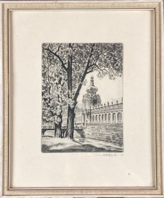 Вальтер Хельфенбайн (1893-1984) - Дрезден. Старый город. Цвингер. Коронные ворота. Около 1935 г. Бу 