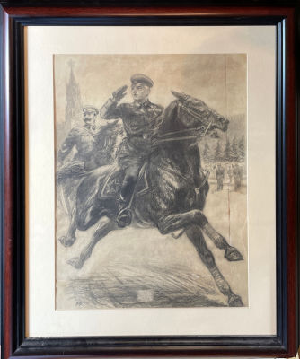 Щеглов Валериан Васильевич (1873-1958) - Товарищ Ворошилов и Буденный принимают парад на Красной 