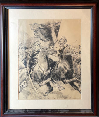 Щеглов Валериан Васильевич (1873-1958) - Товарищ Ворошилов и Буденный. 1939 г. Бумага, тушь, 43 х 33 см