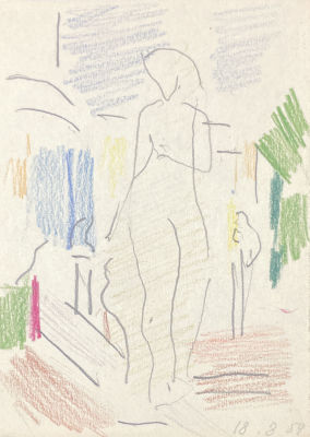 Юмашев Андрей Борисович (1902-1988) - Усадьба Архангельское. 1959 г. Бумага, цветные карандаши, 15 