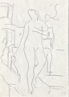 Юмашев Андрей Борисович (1902-1988) - Усадьба Архангельское. 1959 г. Бумага, графитный карандаш 