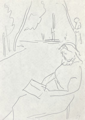 Юмашев Андрей Борисович (1902-1988) - Усадьба Архангельское. 1959 г. Бумага, графитный карандаш 