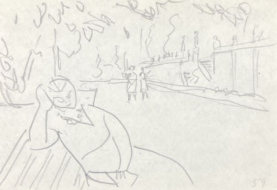 Юмашев Андрей Борисович (1902-1988) - Усадьба Архангельское. 1959 г. Бумага, графитный карандаш 