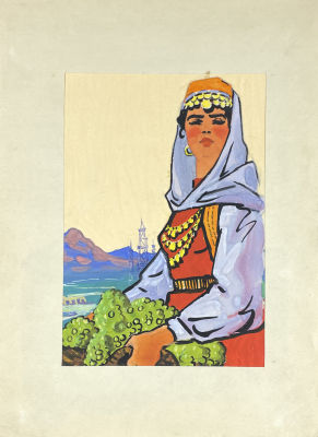 Талашенко Владимир Иванович (1915-1988) - Грузинская принцесса. 1960-е гг. Бумага, гуашь, 29.5 х 