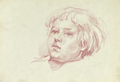 Талашенко Владимир Иванович (1915-1988) - Мальчик. 1960-е гг. Бумага, карандаш, 20.2 х 28.8 см