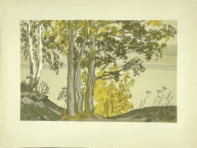 Вертинская Лидия Владимировна (1923-2013) - Пейзаж. 1960-е гг. Бумага, цветная линогравюра, 36.7 х 