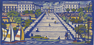 Пугачёв Юрий Владимирович (1933-1998) - Набережная Одессы. 1960-е гг. Бумага, гуашь, 35.7 х 49.5 