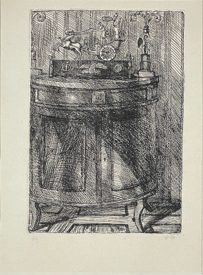 Тамбовцев Виталий Витальевич (1930-1997) - Усадьба Мураново. Часы-колесница. 1974 г. Бумага, офорт 