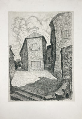 Усачев Евгений Иванович (1930-1992) - Ассизи. Италия. 1975 г. Бумага, офорт, лист - 54.4 х 37.1 