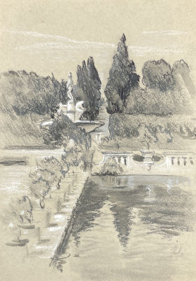 Ноаров Андрей Игоревич (1977 г.р.) - Сады Боболи. 2011 г. Бумага, пастель, акварель, 29.5 х 21.5 см