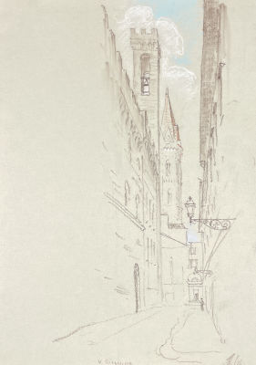 Ноаров Андрей Игоревич (1977 г.р.) - Флоренция. Виа Гиббелина. 2016 г. Бумага, пастель, 34.5 х 24.5 см