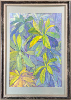 Киселева Татьяна Павловна (1967 г.р.) - Золотые листья. 2017 г. Бумага, темпера, 42 х 30 