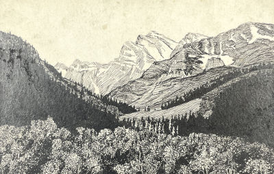 [Из коллекции Тимофеева И.А.] Клименко Т. - Вершина Домбай-Эльген с Военно-Сухумской тропы. Начало 