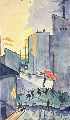 [Из коллекции Тимофеева И.А.] Тимофеев Игорь Алексеевич (1905-1994) - Восстание. 1924 г. Бумага 