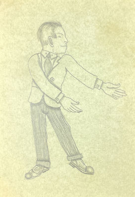 [Из коллекции Тимофеева И.А.] Тимофеев Игорь Алексеевич (1905-1994) - Мужчина в полосатых брюках. 