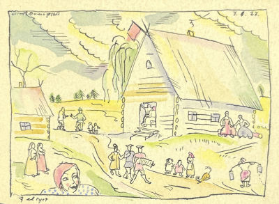 [Из коллекции Тимофеева И.А.] Тимофеев Игорь Алексеевич (1905-1994) - Сельская жизнь. 1927 г. Бумаг 