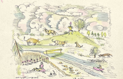 [Из коллекции Тимофеева И.А.] Тимофеев Игорь Алексеевич (1905-1994) - Пасторальная сцена с 