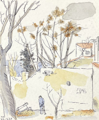 [Из коллекции Тимофеева И.А.] Тимофеев Игорь Алексеевич (1905-1994) - Осенняя прогулка. 1927 г. Бум 