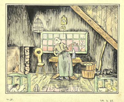 [Из коллекции Тимофеева И.А.] Тимофеев Игорь Алексеевич (1905-1994) - Иллюстрация к &laquo;Синей птице&raquo; 