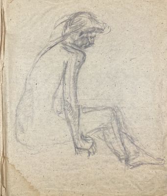 Диффинэ-Кристи Валентина Михайловна (1918-2010) - Обнаженная. 1960-е гг. Бумага, карандаш, 41.3 х 36 см