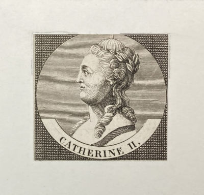 Неизвестный гравер - Профильный портрет императрицы Екатерины II. Конец XVIII в. Бумага, гравюра 