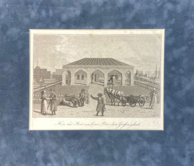Неизвестный художник - Домик Петра I в Санкт-Петербурге. 1806 г. Бумага, гравюра пунктиром на меди,