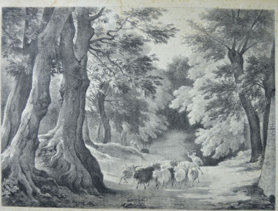 Басин Петр Васильевич (1793-1877) - Дорога в Аричче. 1820-е г.г. Бумага, литография. 30,3 х 38,8 