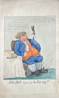 Неизвестный гравер - [Карикатуры на английскую политику начала XIX века] Две карикатуры на одном 