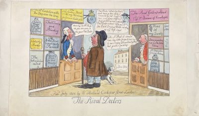 Willam Holland (1757 - 1815) издатель - Карикатура "The rival doctors". 1804 г. Бумага, гравюра 