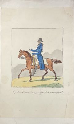 Hannah Humphrey (1745 - 1818) издатель - Карикатура "Equestrian elgance! - or - a Nable Scot 