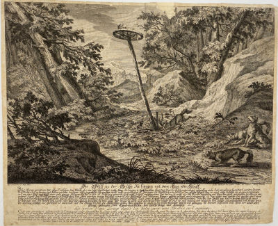 Ридингер, Иоганн Элиас (1698-1767) - Майское дерево для волков. Около 1750 г. Бумага, офорт, 41.5 