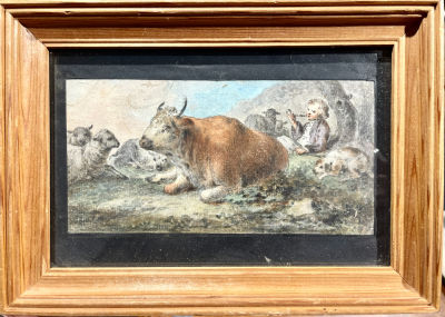[Собрание АВ] Граф Франсуа-Ксавье де Местр (1763-1852) - На выпасе. Этюд. Бумага, акварель. 11 х 