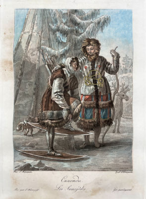 Рис. Е.Корнеев, гр. И.Коперет - Самоеды. Лист из альбома "Народы России, или Описание нравов 