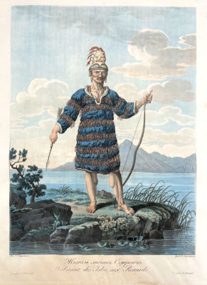 Рис. Е.Корнеев, гр. И.Ламинит - Житель Лисьих островов. Лист из альбома "Народы России, или 