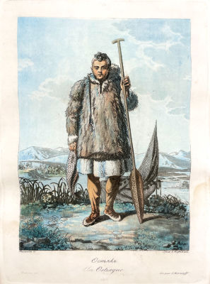 Рис. и гр. Е.Корнеев - Остяк. Лист из альбома "Народы России, или Описание нравов обычаев и 