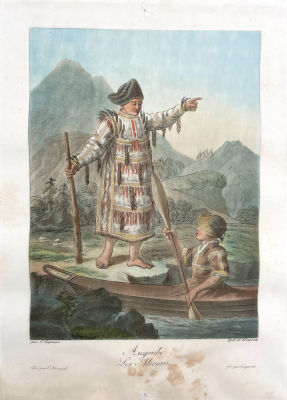 Рис. Е.Корнеев, гр. И.Коперет - Алеуты. Лист из альбома "Народы России, или Описание нравов 