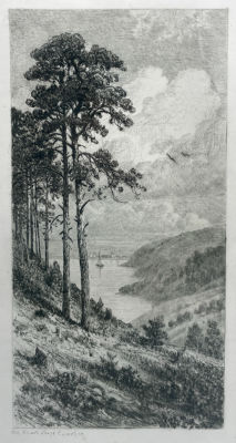 Шишкин Иван Иванович (1832-1898) - На Каме близ Елабуги. 1880-е - 1890-е гг. Бумага, офорт, Лист - 