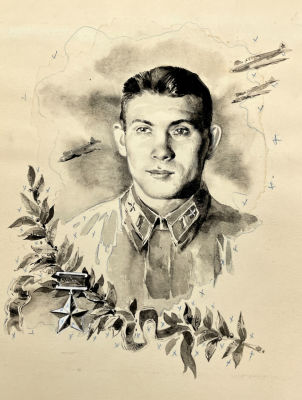 Неизвестный художник - Герой Советского Союза Николай Францевич Гастелло. Конец 1930-х - 1940-е гг. 
