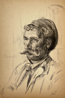 [Из коллекции Табачникова Е.М.] Бурыкин Николай - "Купец". 1930-е гг. Бумага, тушь, 30.6 х 21.3 