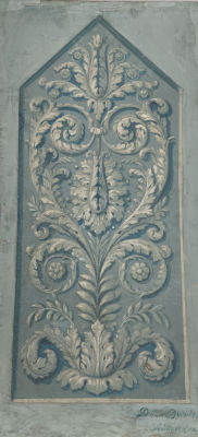 Трескин Анатолий Владимирович (1905-1986) - Эскиз росписи декоративного элемента в технике 