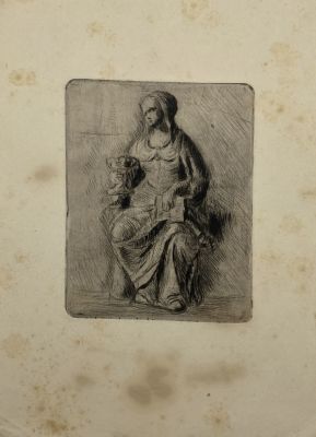 [Из коллекции Табачникова Е.М.] Завадская Ирина Евгеньевна (1907-?) - Женщина с чашей. Бумага 