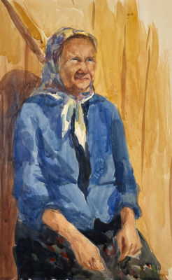 Самсонов Марат Иванович (1925-2013) - Вахтерша студии им. М.Б. Грекова. Вторая половина XX в. Бумаг 