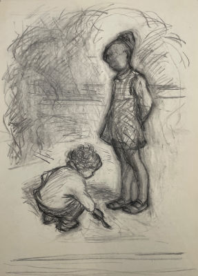 Синельникова Рина Яковлевна (1916-2004) - Дети. Вторая половина XX в. Бумага, карандаш, 43 х 31.2 