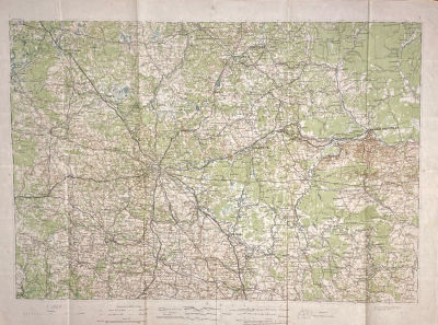 Карта железных дорог Москвы, 1916 г. 56.6 х 78.8 см