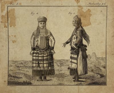 Ender Gustav Georg (1754-1824) - Мордовки из финно-угорского народа мокша (мокшане) в национальных 