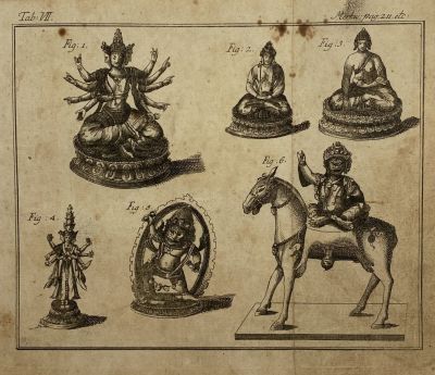 Ender Gustav Georg (1754-1824) - Божества калмыков и монголов. Бумага, офорт, 15.8 х 18.6 см. 
Из 