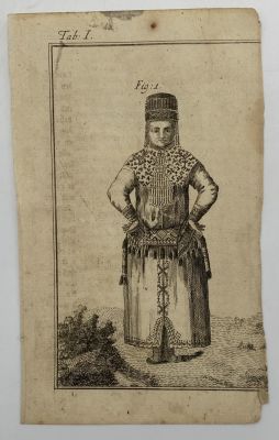 Ender Gustav Georg (1754-1824) - Мордовка из финно-угорского народа эрзя (эрзяне). Бумага, офорт 