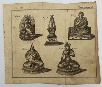 Ender Gustav Georg (1754-1824) - Божества калмыков и монголов. Бумага, офорт, 15.9 х 18.5 см. 
Из 